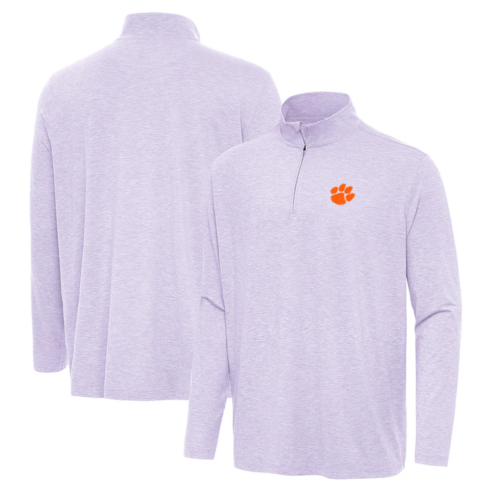 Clemson Antigua Hunk Heathered Quarter Zip - Image 6