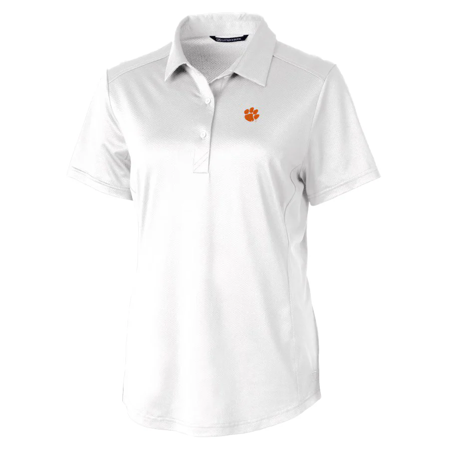Clemson Cutter & Buck Women's Prospect Eco Textured Polo - Image 3