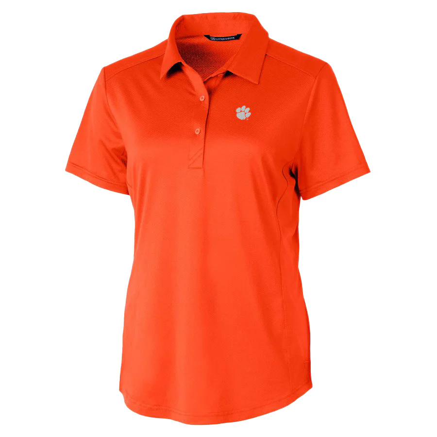Clemson Cutter & Buck Women's Prospect Eco Textured Polo - Image 4