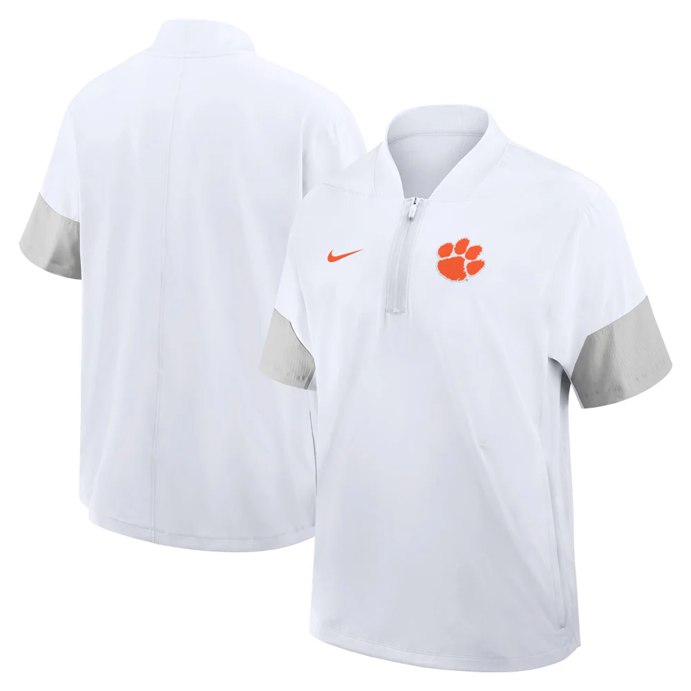 Clemson Nike Gameday Coaches Lightweight Short Sleeve Half-Zip Jacket - Image 4
