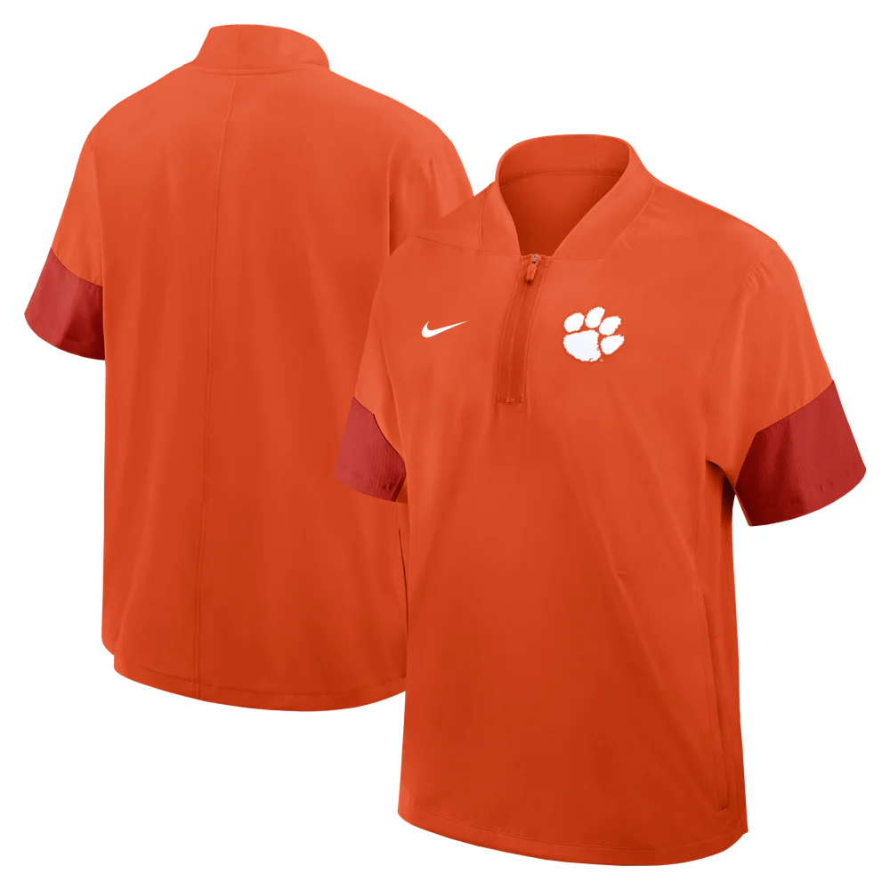Clemson Nike Gameday Coaches Lightweight Short Sleeve Half-Zip Jacket - Image 7