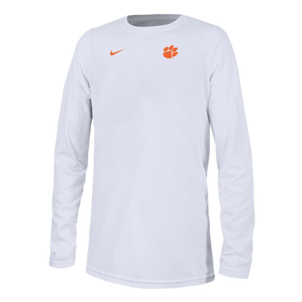 Clemson Nike Youth Legend Long Sleeve Small Logo Tee - Image 3