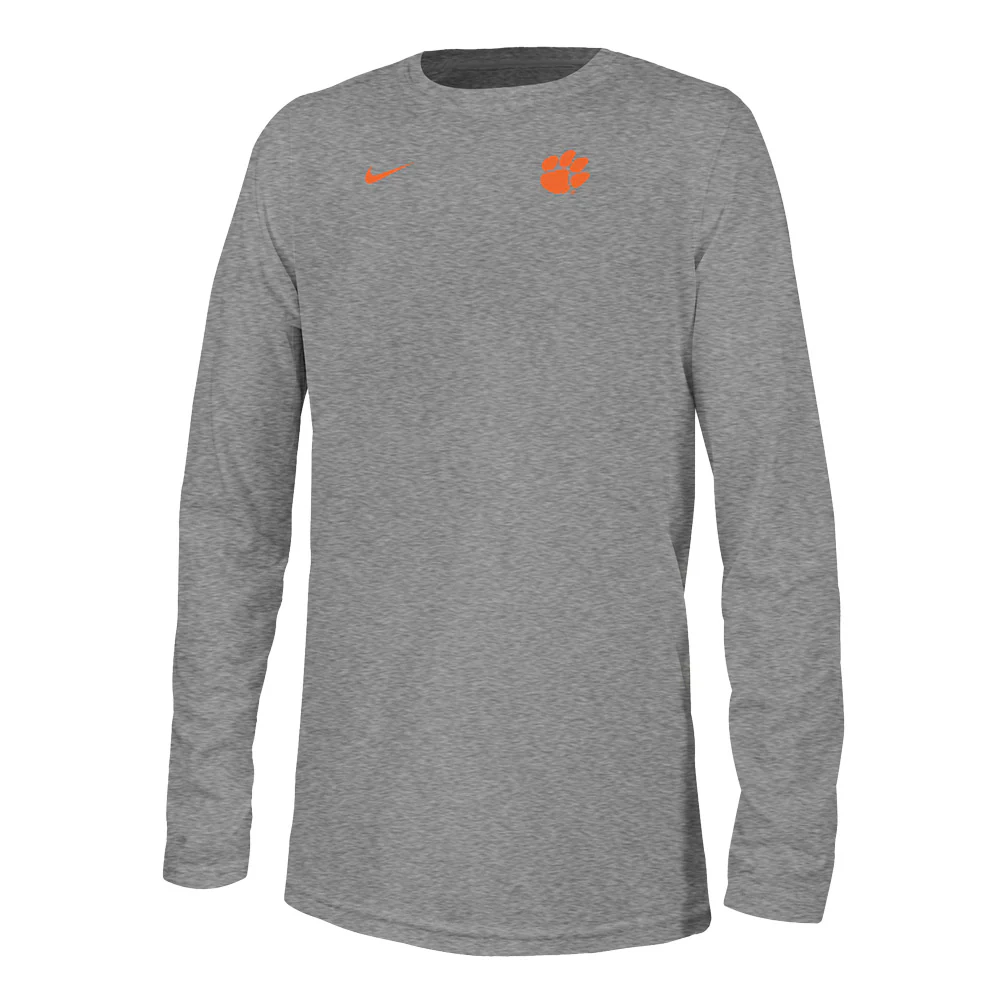 Clemson Nike Youth Legend Long Sleeve Small Logo Tee - Image 4