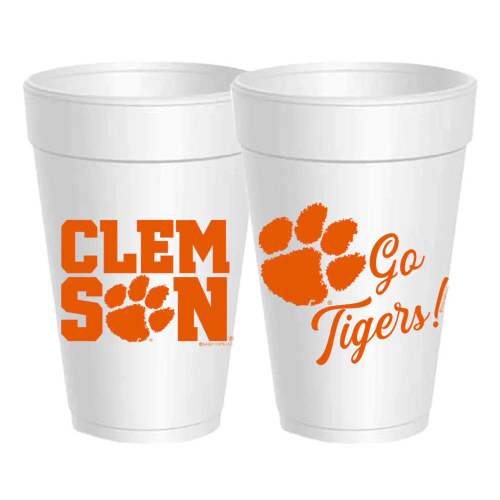 Clemson Paw Go Tigers Foam Cups