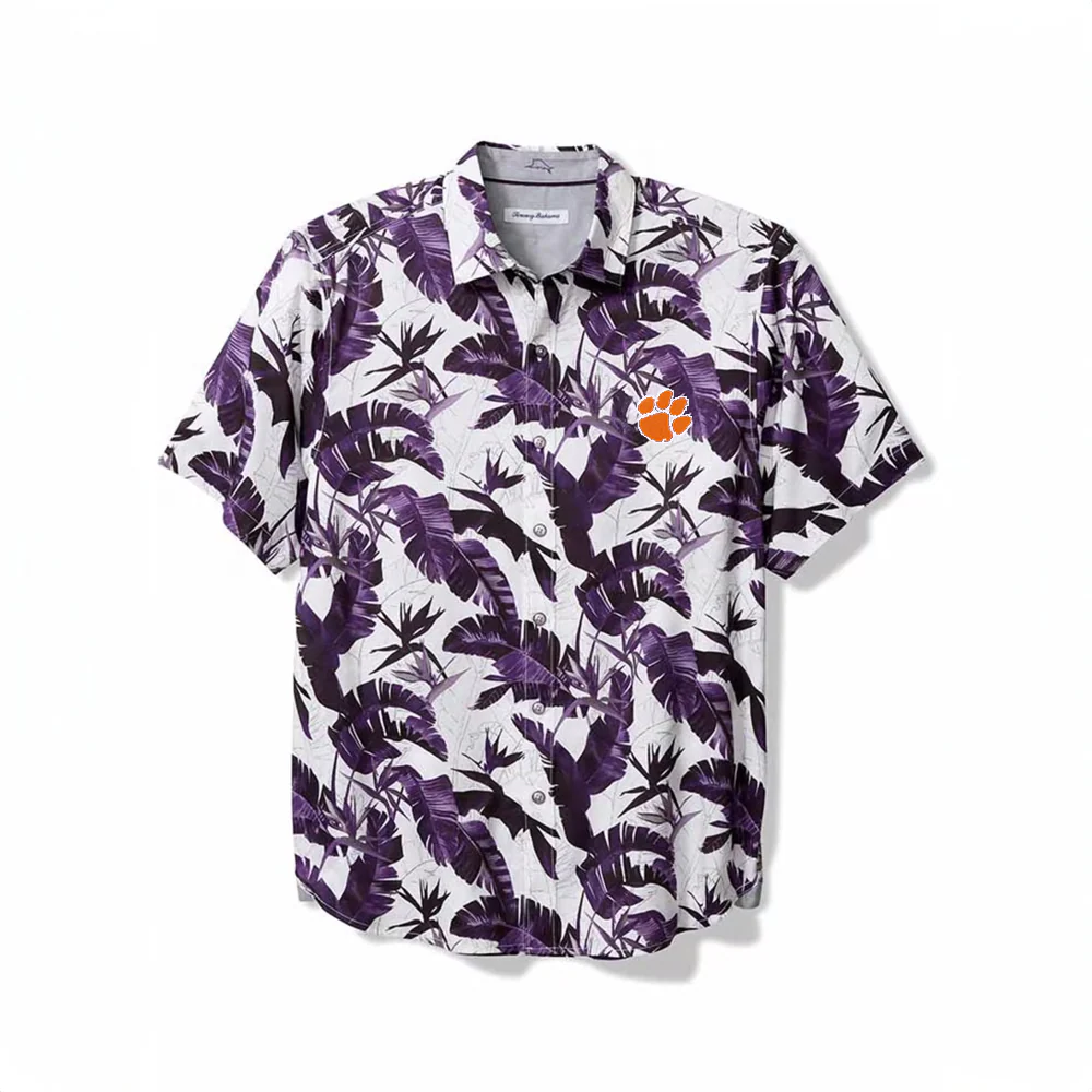 Clemson Tommy Bahama Sunnyvale Blooms Camp Shirt - Image 4