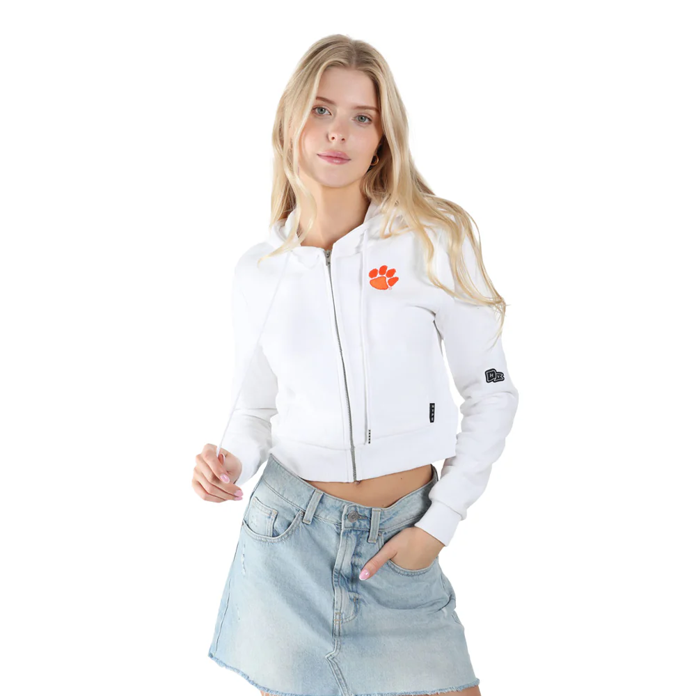 Clemson Women's Hype and Vice Mia Cropped Full-Zip Sweat Jacket - Image 3