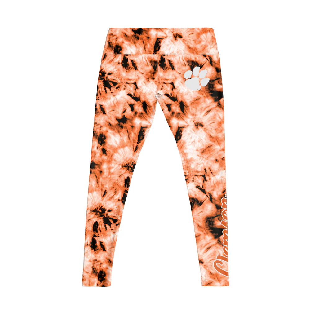 Clemson Women's Tie Dye Leggings - Image 4