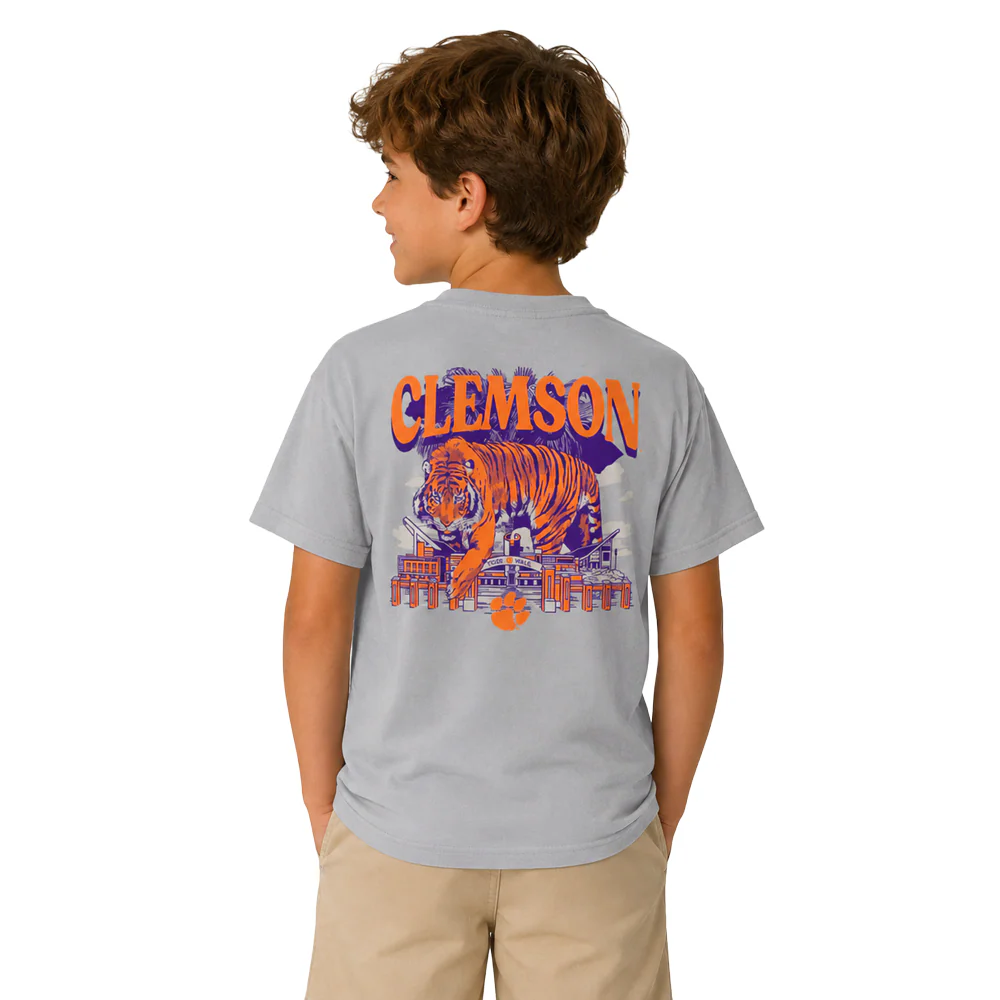Clemson Youth Comfort Colors Tiger Stadium Tee - Image 2