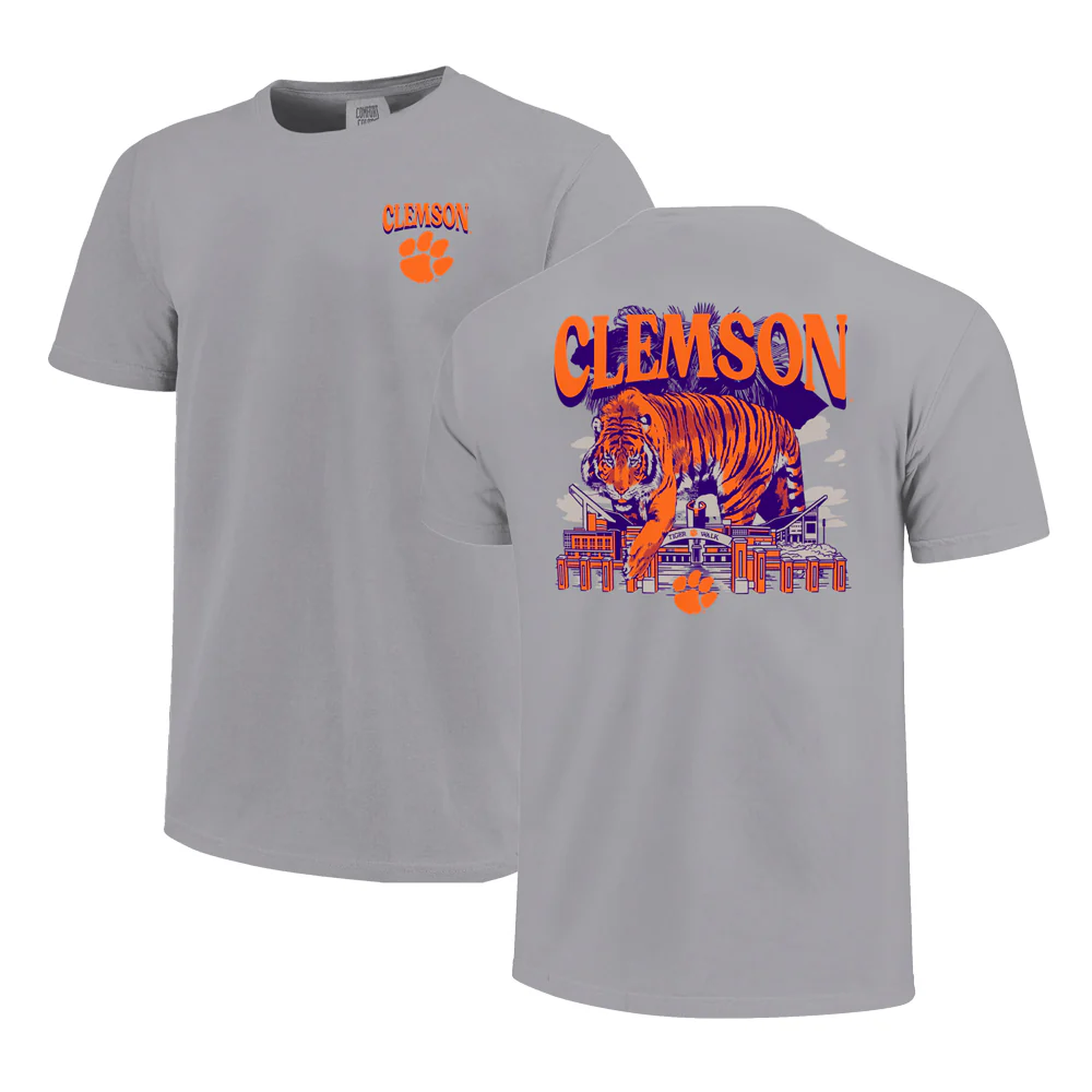 Clemson Youth Comfort Colors Tiger Stadium Tee - Image 4