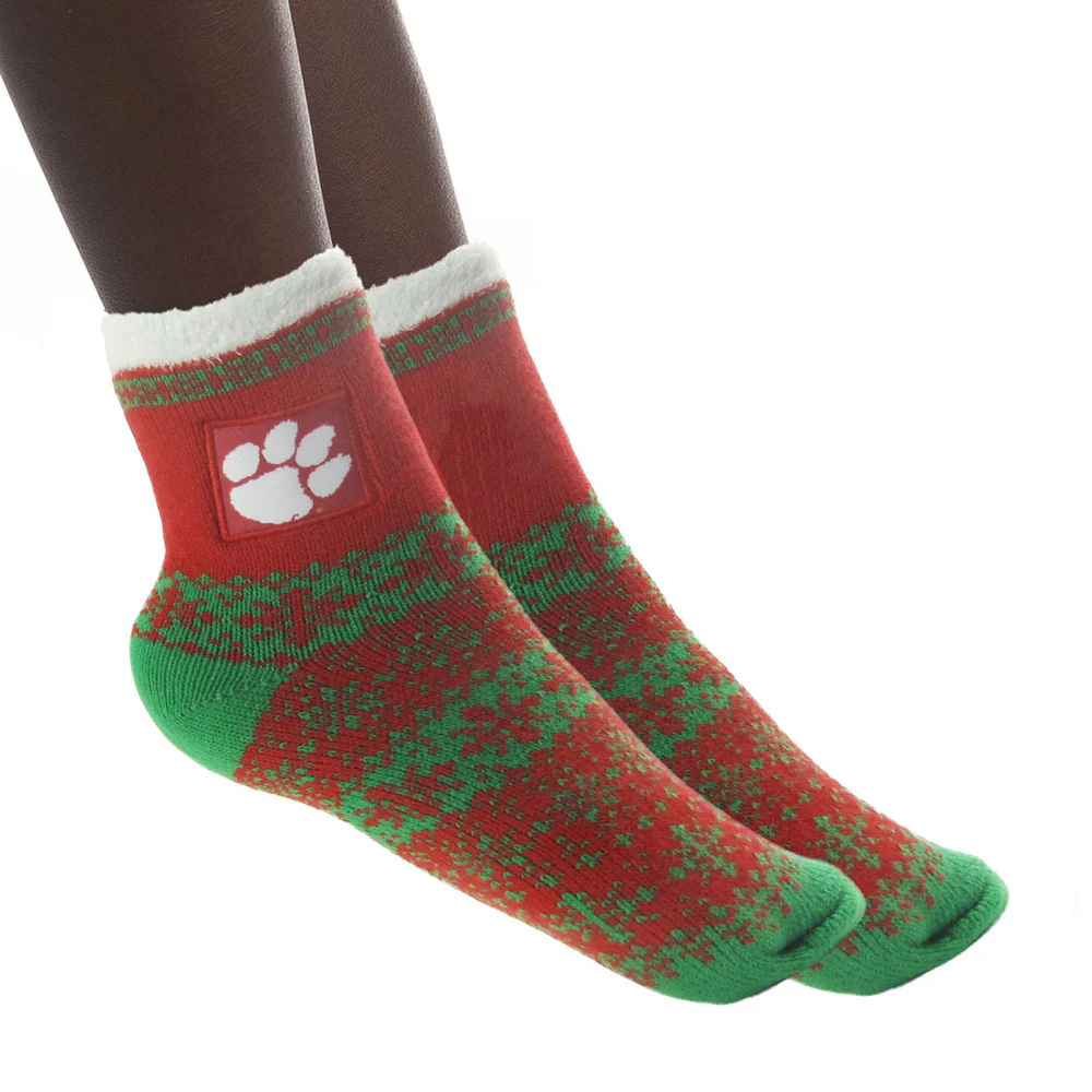 Clemson Zoozatz Women's Square Patch Holiday Socks - Image 4